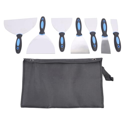 Mavaol 7pcs Putty Scrapers Edelstahlspatel Set mit Aufbewahrungsbeutel zum Reparieren von Trockenbauwänden, um Gips zu entfernen Tapete von Mavaol