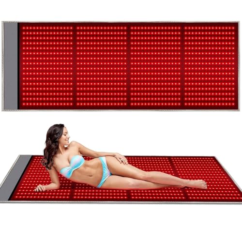 Mavdecll Lichttherapie-Pads, 660nm Und 850nm Rotlichtmatte, 5-Gang-Temperatur Einstellbar, Photon-Energie-Matratze Mit Controller, Für Ganzkörper-Schmerzlinderung von Mavdecll