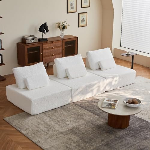 Modulares Sektional Cloud Sofa, Bequemes Modernes Chenille Sofa, Schlafsofa Mit Rückenlehne Und Lendenkissen, DIY Kombination, Für Kleine Räume, Wohnung, Schlafsäle, Studios von Mavdecll