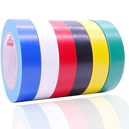 Maveek Isolierband Farbig Set, 6 Rollen 17 mm x 9m Farbiges Isolierband Wasserdicht Schwer Entflammbar PVC Elektrisch klebeband für Kabel Isolierung und Reparaturen Maveek Isolierband Farbig Set, 6 Rollen 17 mm x 9m Farbiges Isolierband Wasserdicht Schwer Entflammbar PVC Elektrisch klebeband für Kabel Isolierung und Reparaturen von Maveek