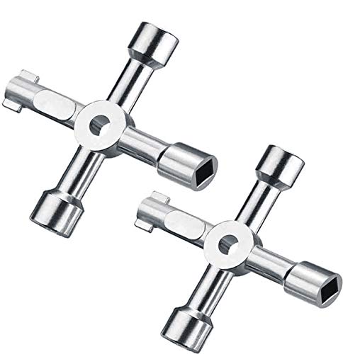 Maveek Utility Key, 4-fach Multifunktions-Schrankschlüssel für Strom-, Wasser-, Gaszählerschränke, Silber, 2er-Set Maveek Utility Key, 4-fach Multifunktions-Schrankschlüssel für Strom-, Wasser-, Gaszählerschränke, Silber, 2er-Set von Maveek