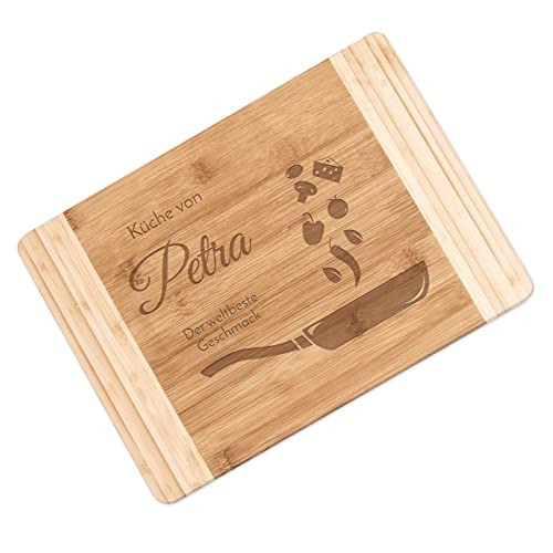 Maverton Bambus Küchenbrett mit Gravur - Brotzeitbrett - Schneidebrett - Größe: 35x25 cm - extra Dick - für Frauen - zum Geburtstag - zu Weihnachten - Pfanne Maverton Bambus Küchenbrett mit Gravur - Brotzeitbrett - Schneidebrett - Größe: 35x25 cm - extra Dick - für Frauen - zum Geburtstag - zu Weihnachten - Pfanne von Maverton