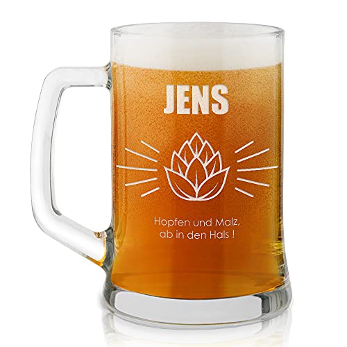 Maverton Bierkrug mit Gravur - personalisiert - 500 ml - Geburtstagsgeschenk für Herren - Geschenkidee für Bierfreunde - Malz von Maverton