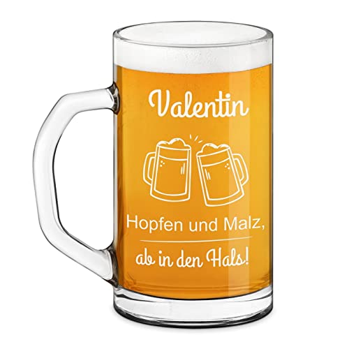 Maverton Bierseidel mit Gravur personalisiert - klassischer Bierkrug 640 ml - Bierglas für Mann - Bierhumpen für Biergenießer - Maßkrug zum Vatertag - zu Weihnachten - Prost von Maverton