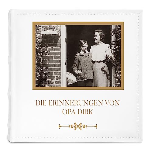 Maverton Einsteckalbum + mit Aufdruck - Fotoalbum für 200 Fotos 10x15-100 Seiten - Größe: 21x22cm - Weiß - Geschenk zum Geburtstag für Herren - Erinnerungen von Maverton