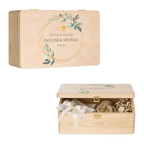 Maverton Erinnerungsbox mit Farbdruck - Aufbewahrungsbox mit Deckel - personalisierte Geschenke für Paar zur Hochzeit - Hochzeitsgeschenke - aus Kiefernholz Maverton Erinnerungsbox mit Farbdruck - Aufbewahrungsbox mit Deckel - personalisierte Geschenke für Paar zur Hochzeit - Hochzeitsgeschenke - aus Kiefernholz von Maverton