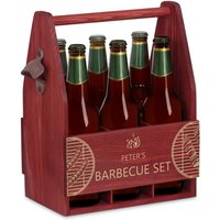 Maverton Flaschenträger Mit Gravur - Für 6 Bierflaschen Männer Handtasche + Integrierter Flaschenöffner 6Er Träger Geburtstag von Maverton