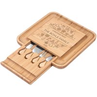 Maverton Käseplatte Mit Gravur - Serviertablett 4Er Käsemesser Set Cheese Board Dekoratives Käsebrett Geschenk Zu Weihnachten von Maverton