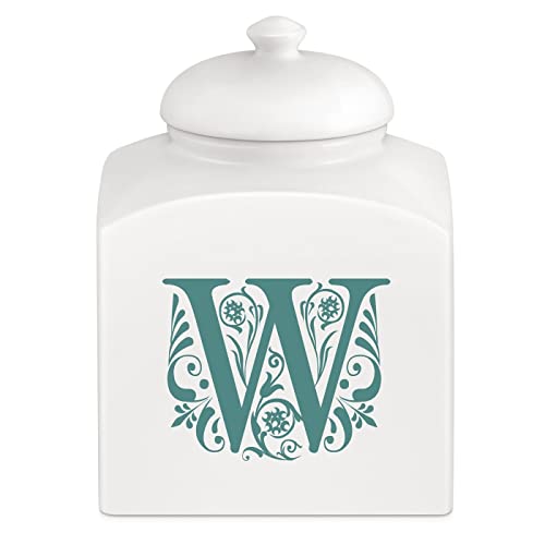 Maverton Keramik Vorratsdose mit Deckel + Aufdruck - Deko Aufbewahrungsbox für Kekse - Vorratsglas für Süßigkeiten - Plätzchendose für Männer zum Geburtstag - weiß - Ornament von Maverton