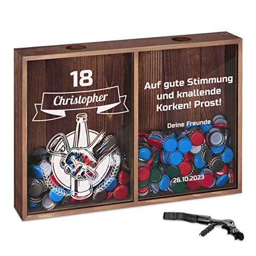 Maverton Kronkorkensammler Korkensammler mit Gravur + Flaschenöffner - Deckelsammler zum Aufhängen personalisiert - Geschenk Geburtstag für Frauen und Männer - 32x46x8cm - aus Holz - Auf gute Stimmung Maverton Kronkorkensammler Korkensammler mit Gravur + Flaschenöffner - Deckelsammler zum Aufhängen personalisiert - Geschenk Geburtstag für Frauen und Männer - 32x46x8cm - aus Holz - Auf gute Stimmung von Maverton