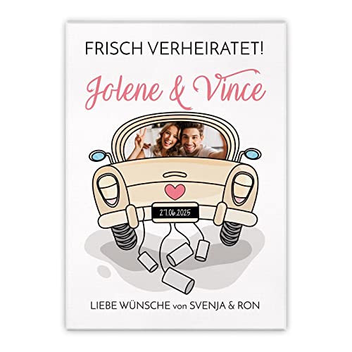 Maverton Leinwandbild mit eigenem Foto - personalisiertes Foto Leinwand mit Holzrahmen - Größe 30x40 oder 50x70 - Fotoleinwand Collage - Fotobild auf Leinwand für Paar - Just married - 50 x 70 cm Maverton Leinwandbild mit eigenem Foto - personalisiertes Foto Leinwand mit Holzrahmen - Größe 30x40 oder 50x70 - Fotoleinwand Collage - Fotobild auf Leinwand für Paar - Just married - 50 x 70 cm von Maverton