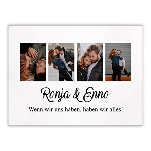 Maverton Leinwandbild mit eigenem Foto - personalisiertes Foto Leinwand mit Holzrahmen - Größe 30x40 oder 50x70 - Fotoleinwand Collage - Fotobild auf Leinwand für Paar - alles - 30 x 40 cm von Maverton