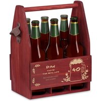 Maverton Männerhandtasche Mit Gravur - Bier-Sechserträger Aus Holz Flaschenöffner Bier Kiste Geburtstagsgeschenk Für Männer von Maverton