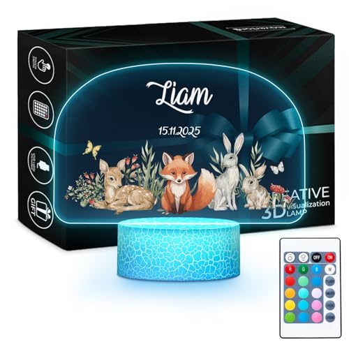 Maverton Perosnalisiertes Nachtlicht für Babys - LED Nachttischlampe für Kinder - Geschenk zur Geburt - Nachtlicht Baby - Geburtstagsgeschenk - personalisierte Geschenke Baby, Baby Geschenk Mädchen von Maverton