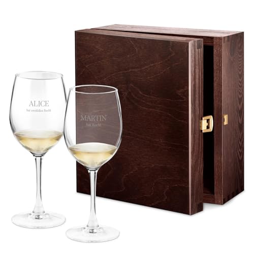 Maverton Weinglas mit Gravur für Paare 350 ml - 2er Weingläser Set - personalisiert - Rotweingläser Weißweingläser - Geschenk Hochzeit Hochzeitstag - zu Weihnachten - Liebespaar Maverton Weinglas mit Gravur für Paare 350 ml - 2er Weingläser Set - personalisiert - Rotweingläser Weißweingläser - Geschenk Hochzeit Hochzeitstag - zu Weihnachten - Liebespaar von Maverton