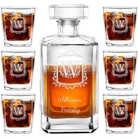 Maverton Whisky Decanter 700 Ml + Gläser Set 250 - Whiskey Geschenkset Mit Gravur Geschenk Für Paare Hochzeitsgeschenke von Maverton