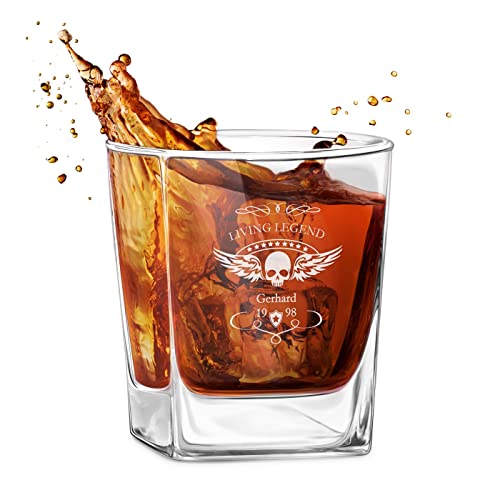 Maverton Whisky Glas - 250 ml - Whiskyglas mit Gravur - mit Namen und Datum personalisiert - graviertes Whiskeyglas - für Cognac - Bourbon - Whisky Geschenk von Maverton