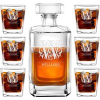 Maverton Whisky Karaffe 700 Ml + Gläser Set Mit Gravur - Geburtstagsgeschenk Für Frauen Personalisiertes Whiskey Geschenkset von Maverton