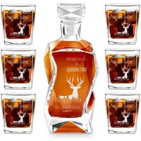Maverton Whiskykaraffe 700 Ml + Whiskeygläser Set 250 Mit Gravur - Weihnachtsgeschenk Whisky Dekanter Personalisiert von Maverton