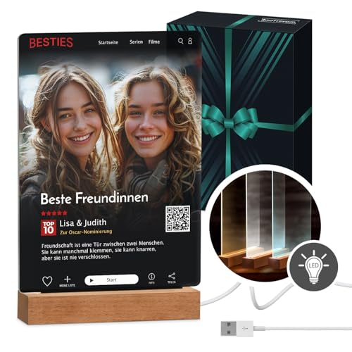 Maverton beleuchteter LED-Rahmen - personalisiertes Acryl Glasbild mit Foto - Fotorahmen mit LED-Beleuchtung - LED Acrylglas Fotogeschenk für Frau Mann Paar - Größe: L/XL - Netflix Maverton beleuchteter LED-Rahmen - personalisiertes Acryl Glasbild mit Foto - Fotorahmen mit LED-Beleuchtung - LED Acrylglas Fotogeschenk für Frau Mann Paar - Größe: L/XL - Netflix von Maverton