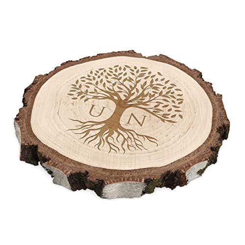 Maverton runde Holzscheibe mit Gravur - Untersetzer aus Birkenholz - Durchmesser: 16-22 cm - Dicke: 1,5-2,5 cm - Holzkreise personalisiert - Deko Baumscheibe für Paar - Baum Maverton runde Holzscheibe mit Gravur - Untersetzer aus Birkenholz - Durchmesser: 16-22 cm - Dicke: 1,5-2,5 cm - Holzkreise personalisiert - Deko Baumscheibe für Paar - Baum von Maverton