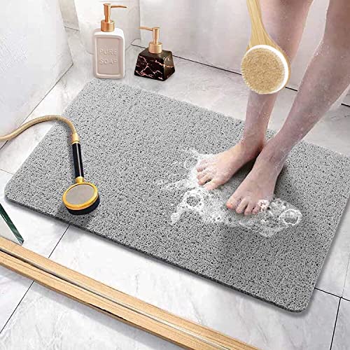 Duschmatte rutschfest waschbar, 60 x 40 cm Anti-Schimmel | Schnell trocknend | Luffa Massage | Weich Komfort Duschmatten Badewannenmatte mit Ablauf, PVC Luffa Badematte für Nassbereiche von Mavicen