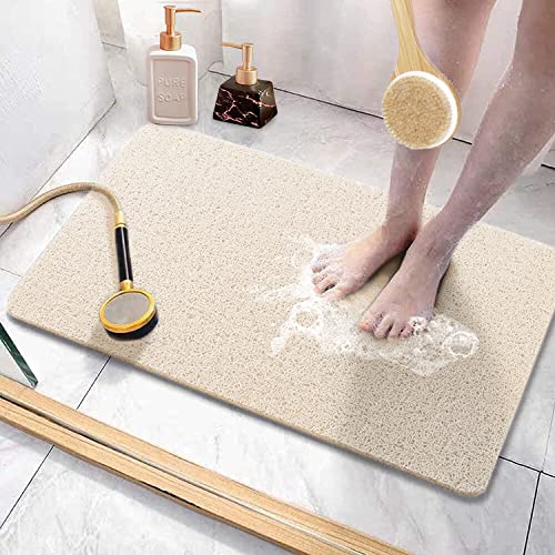 Duschmatte rutschfest waschbar, 40 x 60 cm Anti-Schimmel | Schnell trocknend | Luffa Massage | Weich Komfort Duschmatten Badewannenmatte mit Ablauf, PVC Luffa Badematte für Nassbereiche von Mavicen