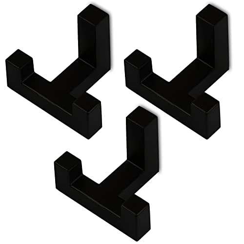 Mavö 3 Stück Kleiderhaken schwarz Tetris, Wandhaken, Kleiderhaken, Doppel-Haken, Garderobenhaken klein, Oleg von Mavö