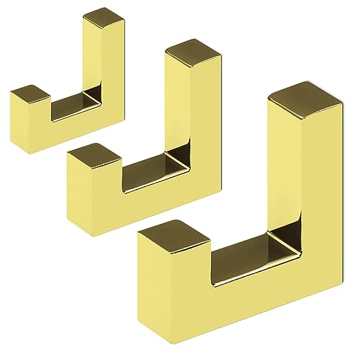 Mavö 3 Stück Haken Kleiderhaken Huthaken Einzelhaken klein Tetris Garderobenhaken Wandhaken Ben Gold von Mavö