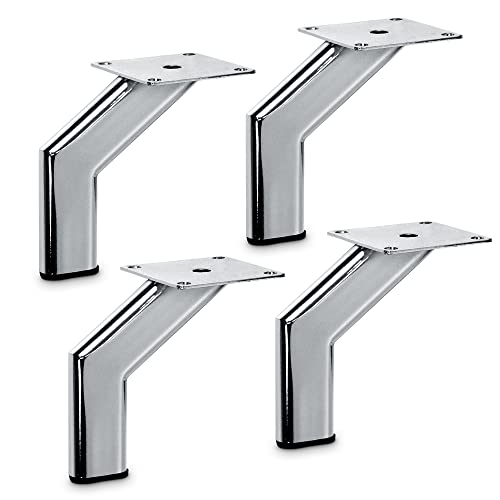 Mavö 4 Stück Möbelfüße Möbelbeine 12,7cm Silber Sofabeine Beine Schrank Kommode Kommodenbeine Sideboardbeine Deka (Chrom) von Mavö