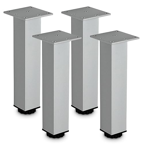 Mavö 4 Stück Möbelfüße Möbelbeine Silber Sofabeine Beine Schrank Kommode Sideboardbeine Chrom matt Pik von Mavö