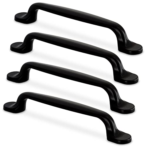 Mavö 4 x Schubladengriff 96mm Lochabstand, Griff für Möbel Möbelgriff Schwarz Retro von Mavö