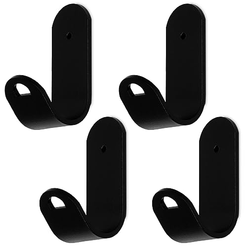 Mavö 4 x schwarze Handtuchhaken selbstklebend Haken zum kleben Wandhaken Badezimmer Haken schwarz Poly von Mavö