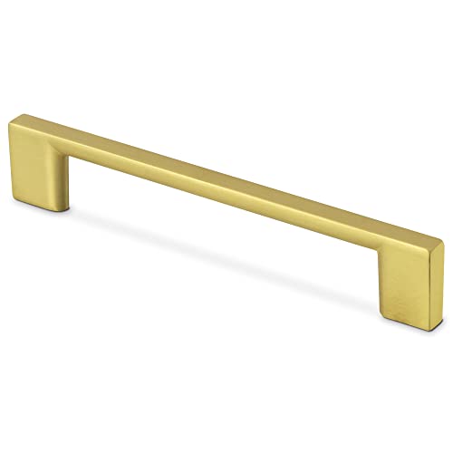 Mavö Goldener Griff 25,6cm Lochabstand Schubladengriff Möbelgriff Schrankgriff Techno (Gold gebürstet, 256mm) von Mavö