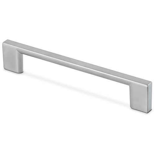 Mavö Griff 25,6cm Lochabstand, Griff für Möbel Schublade Schubladengriff Möbelgriff Schrankgriff Techno (Chrom matt, 256mm) von Mavö