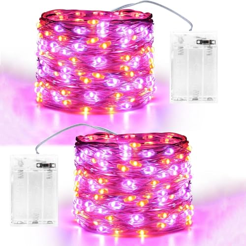 Mavouri 2 Stück Halloween Lichterkette Batterie Lila Orange, 10M 100 LED Lichterkette Innen Kupferdraht Fairy Lights, Halloween Lichterketten Batteriebetrieben für Fenster, Tür & Wanddeko, Horror Deko Mavouri 2 Stück Halloween Lichterkette Batterie Lila Orange, 10M 100 LED Lichterkette Innen Kupferdraht Fairy Lights, Halloween Lichterketten Batteriebetrieben für Fenster, Tür & Wanddeko, Horror Deko von Mavouri