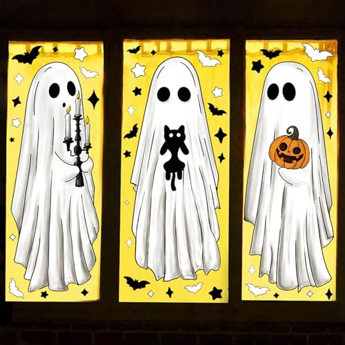 Mavouri 3 Stück Halloween Fensterbilder Selbstklebend Geist Deko, Halloween Deko Fenster Geister, Halloweens Aufkleber Geist, Halloweens Fensterdeko Geister, Fensterbilder Halloweene Dekoration Geist Mavouri 3 Stück Halloween Fensterbilder Selbstklebend Geist Deko, Halloween Deko Fenster Geister, Halloweens Aufkleber Geist, Halloweens Fensterdeko Geister, Fensterbilder Halloweene Dekoration Geist von Mavouri