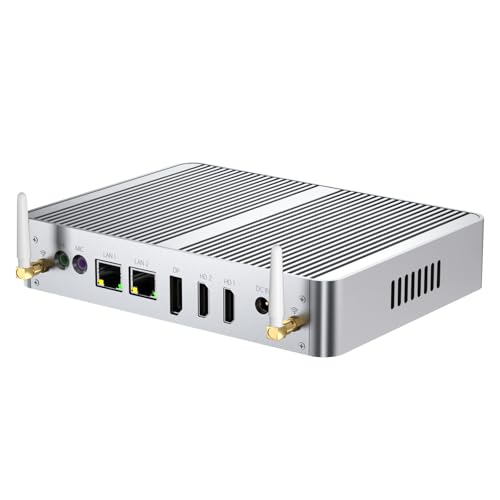 Mavsloly Mini-PC, lüfterloser Computer mit N100-Prozessor (4C/4T, max. 3,4 GHz), 16 G RAM 512 G SSD, Dual LAN, 2 x HDMI 1 x DisplayPort Triple Display, WiFi 6, Windows 11 Pro von Mavsloly