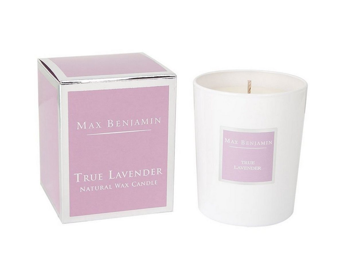 Max Benjamin Duftkerze True Lavender (Lavendel), Wohlduftende Kerze in dekorativem Glas von Max Benjamin