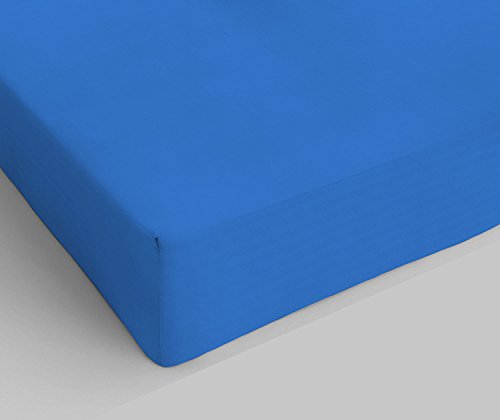 Max Color Spannbettlaken, 100% Baumwolle, Royal, Doppelbett von Italian Bed Linen