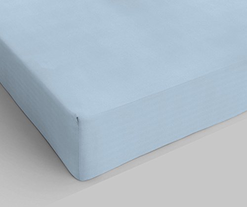 Italian Bed Linen Spannbettlaken Max Color, 100% Baumwolle, Hellblau, Doppelbett von Italian Bed Linen