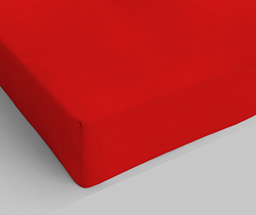 Max Color Spannbettlaken, Rot, 170 x 200 cm von MB HOME ITALY