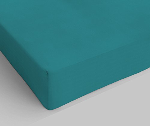 Italian Bed Linen Spannbettlaken Max Color, 100% Baumwolle, Flaschengrün, Doppelbett von Italian Bed Linen