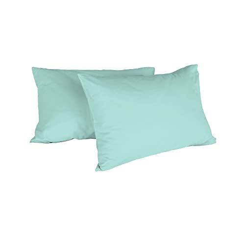 Italian Bed Linen CFMXVERDEACQUA Max Color Kissenbezugspaar, Baumwolle, Wasser grün, 2 von Italian Bed Linen