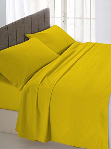 Max Color ki-atreve Sheets MT Bosio unter Ecken mit Ocker Einzelbett 90 x 200 cm von Italian Bed Linen