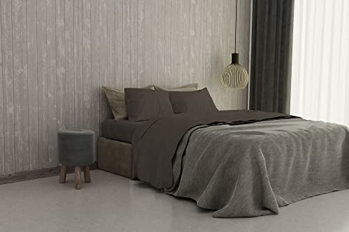 Italian Bed Linen maxcolor Bedding Dark Brown von Italian Bed Linen