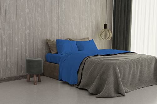 Italian Bed Linen maxcolor Bettwäsche Blau von Italian Bed Linen
