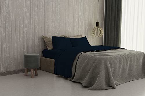 Italian Bed Linen maxcolor Bettwäsche dunkelblau von Italian Bed Linen