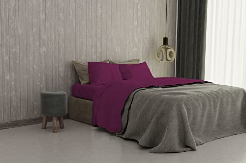 Italian Bed Linen maxcolor Bettwäsche Fuchsia von MB HOME ITALY