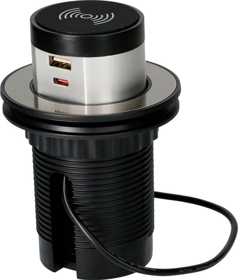 Max Hauri AG Induktions-Ladegerät Chrom-Schwarz POP-UP Charger Qi-Wireless/Fast von Max Hauri AG